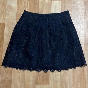Jcrew lace skirt - navy with black lining. Size 4